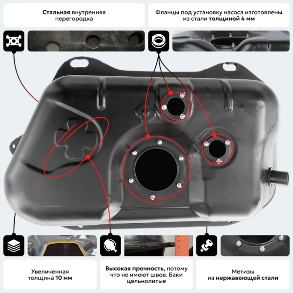 Бензобак Suzuki Grand Vitara 1 (1998-2005) пластиковый (BP) - 56 л